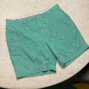 Ralph Lauren/polo golf : Men's Green Flamingo Embroidered Shorts